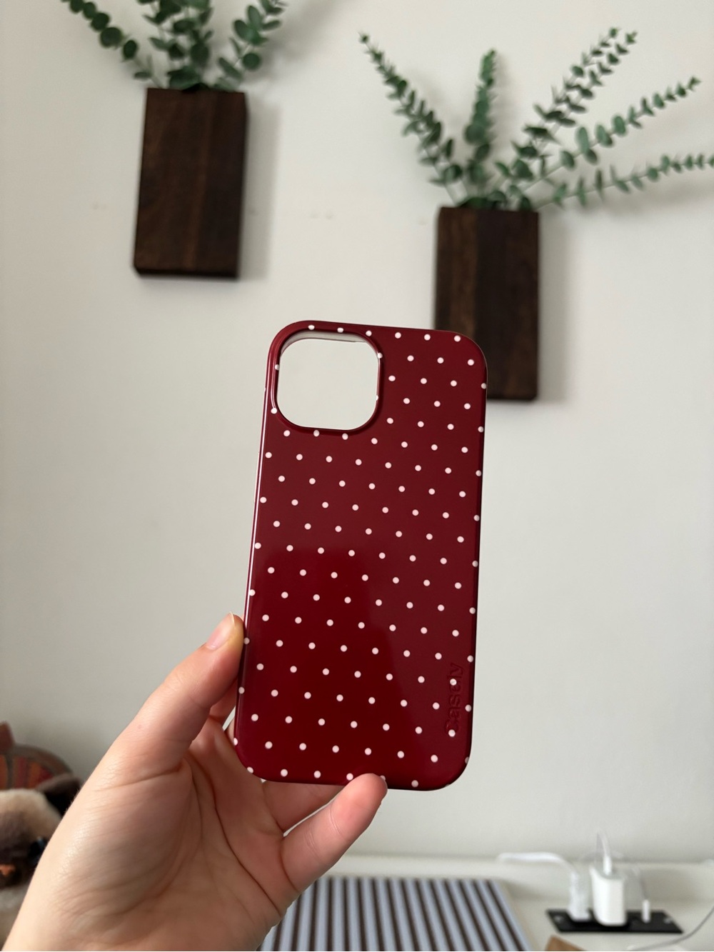 iPhone 15 Casely Case - Red Polka Dot Phone Case - Stylish Protective Cover